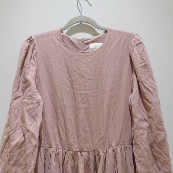 VEILED NEW YORK Balloon Sleeve Maxi Modest Dress Blush Medium Tall Wedding Abaya - Picture 7 of 15